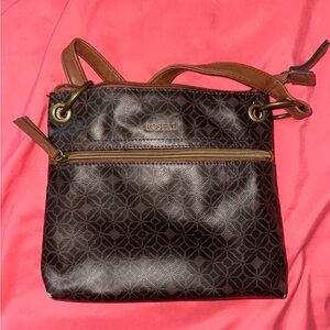 Rosetti Dark Brown Patterned Crossbody Bag